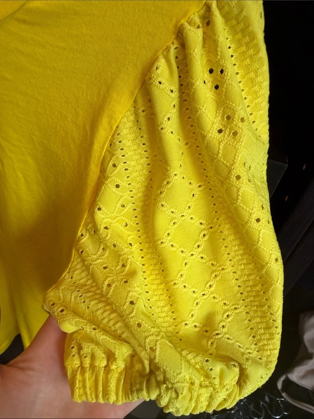 Michael Kors Bright Yellow Puff Sleeve Tee